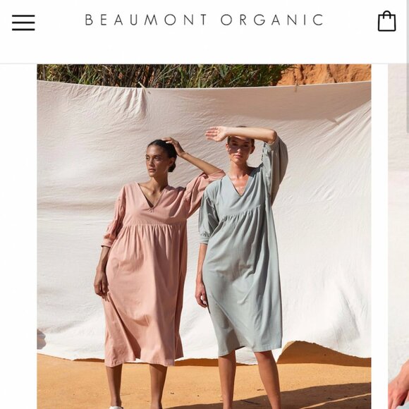 Beaumont Organic Maeve Organic Cotton Dress in Soft Sage - Picture 4 of 12